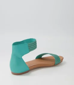 Sale Midas Shoes Jallan Emerald Weave Leather Sandals