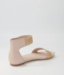 Cheap Midas Shoes Jallan Nude Weave Leather Sandals