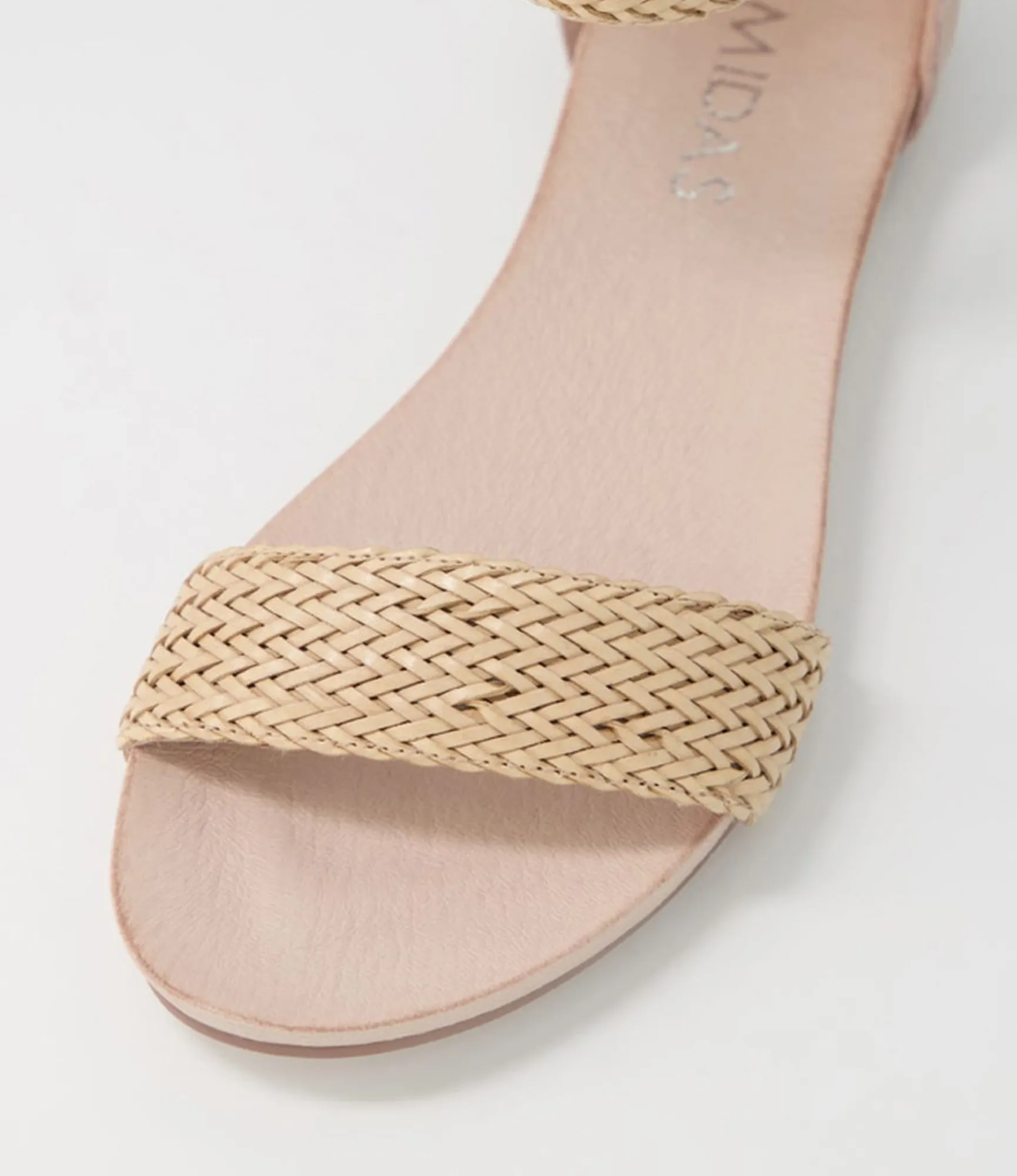 Cheap Midas Shoes Jallan Nude Weave Leather Sandals
