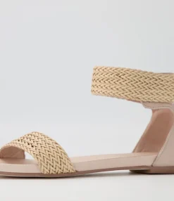 Cheap Midas Shoes Jallan Nude Weave Leather Sandals