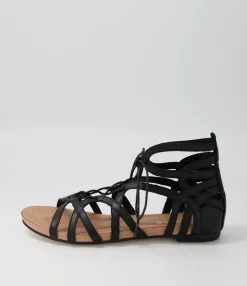 Cheap Midas Shoes Jass Black Leather Sandals