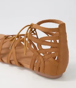 Cheap Midas Shoes Jass Dark Tan Leather Sandals