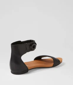 Best Sale Midas Shoes Jazzis Black Leather Sandals
