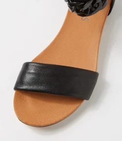 Best Sale Midas Shoes Jazzis Black Leather Sandals