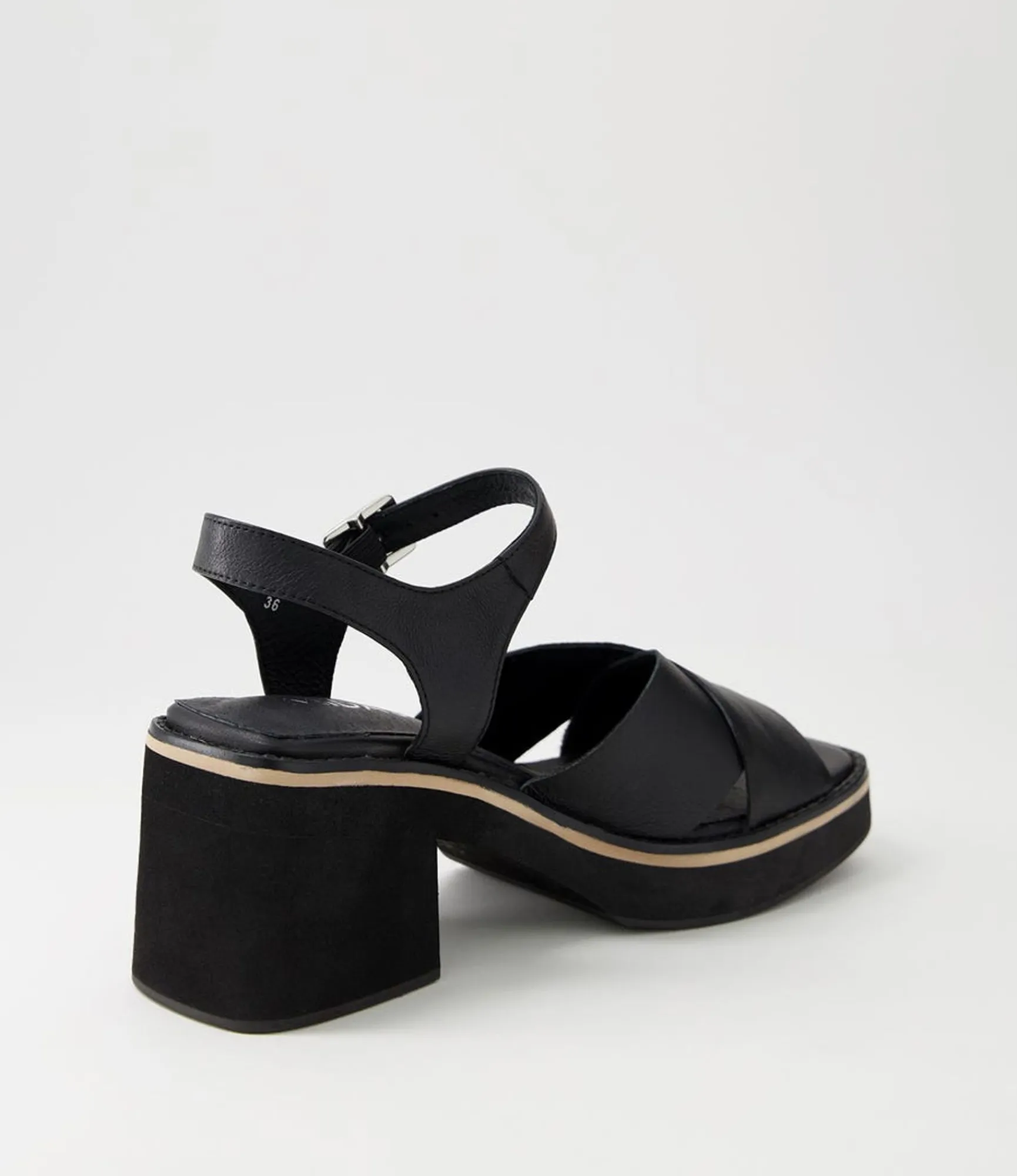 Cheap Midas Shoes Jeddie Black Leather Sandals