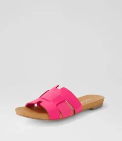 Flash Sale Midas Shoes Jeddles Hot Pink Leather Elastic Slides