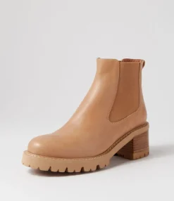 Sale Midas Shoes Jessies Cappuccino Leather Elastic Chelsea Boots