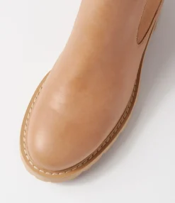 Sale Midas Shoes Jessies Cappuccino Leather Elastic Chelsea Boots