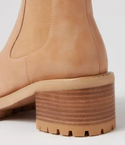 Sale Midas Shoes Jessies Cappuccino Leather Elastic Chelsea Boots