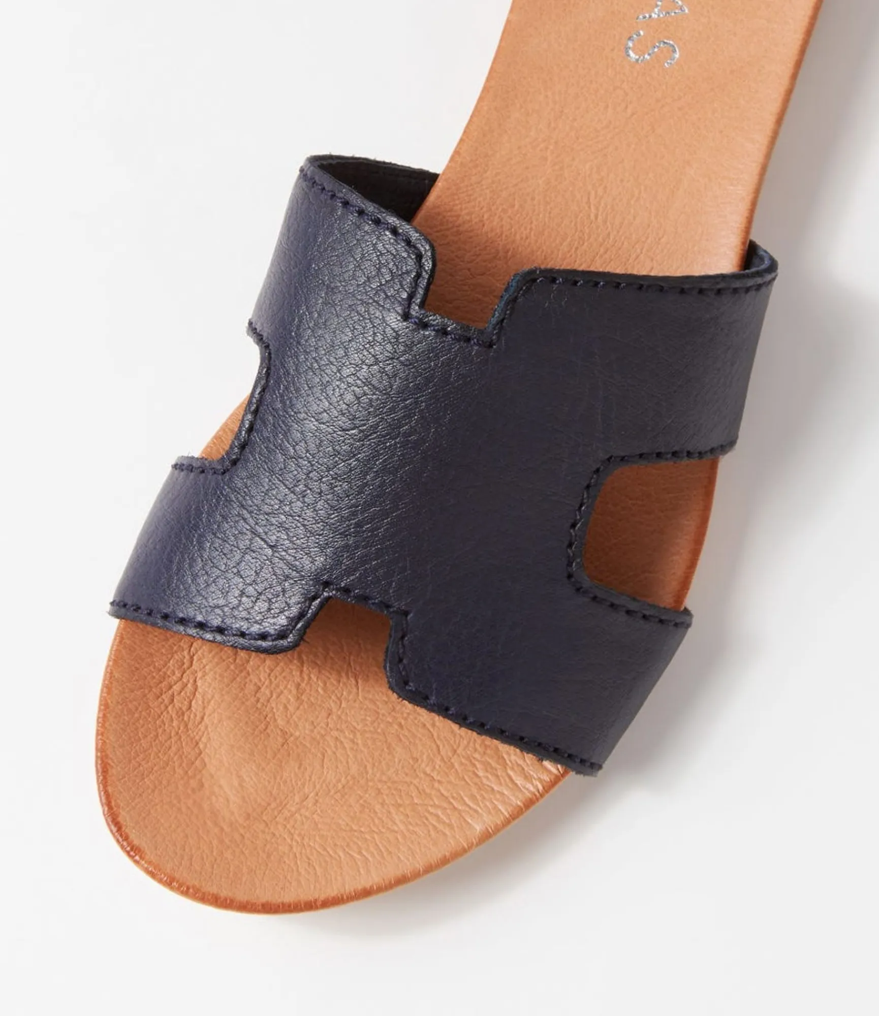 Outlet Midas Shoes Jevon Navy Leather Slides