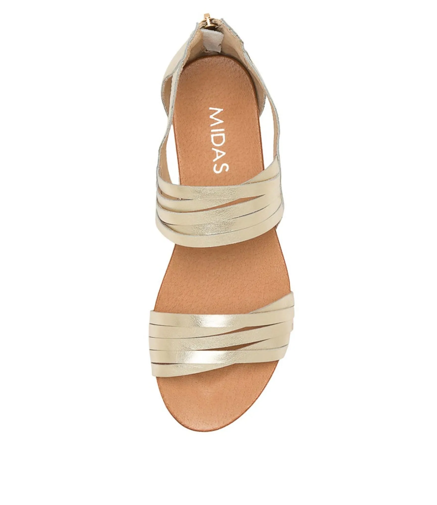 New Midas Shoes Jewel Pale Gold Leather