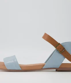 New Midas Shoes Jimbara Denim Tan Leather Sandals