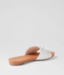 Online Midas Shoes Jimble White Patent Leather Slides