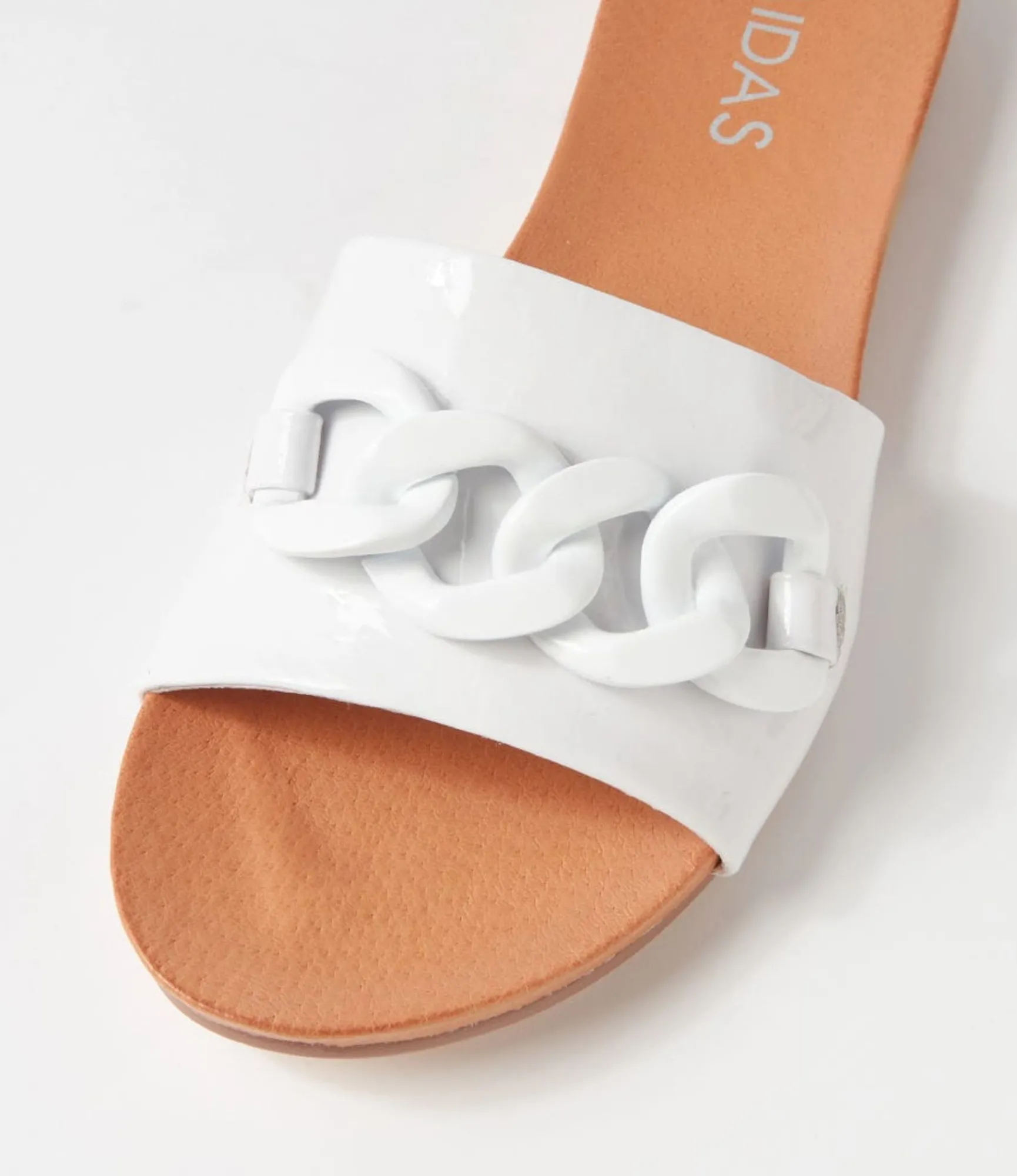 Online Midas Shoes Jimble White Patent Leather Slides