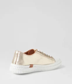 Sale Midas Shoes Jittery Pale Gold Leather Sneakers