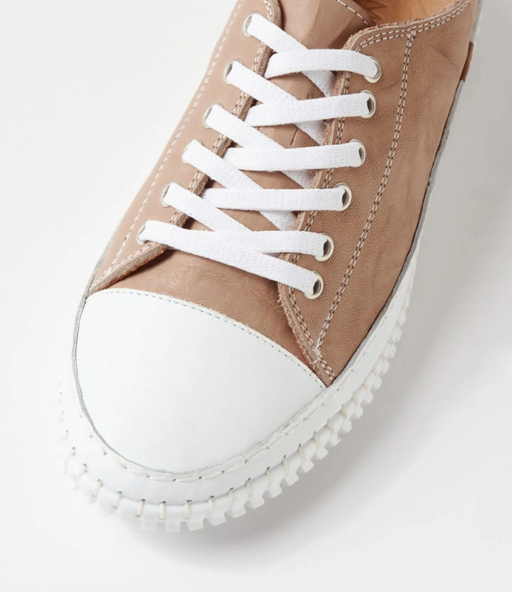 Cheap Midas Shoes Jittery Taupe Leather Sneakers