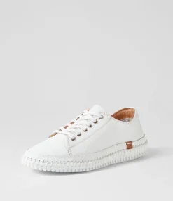 Hot Midas Shoes Jittery White Leather Sneakers