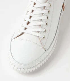 Hot Midas Shoes Jittery White Leather Sneakers