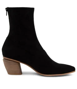 Clearance Midas Shoes Jollie Black Microsuede Ankle Boots