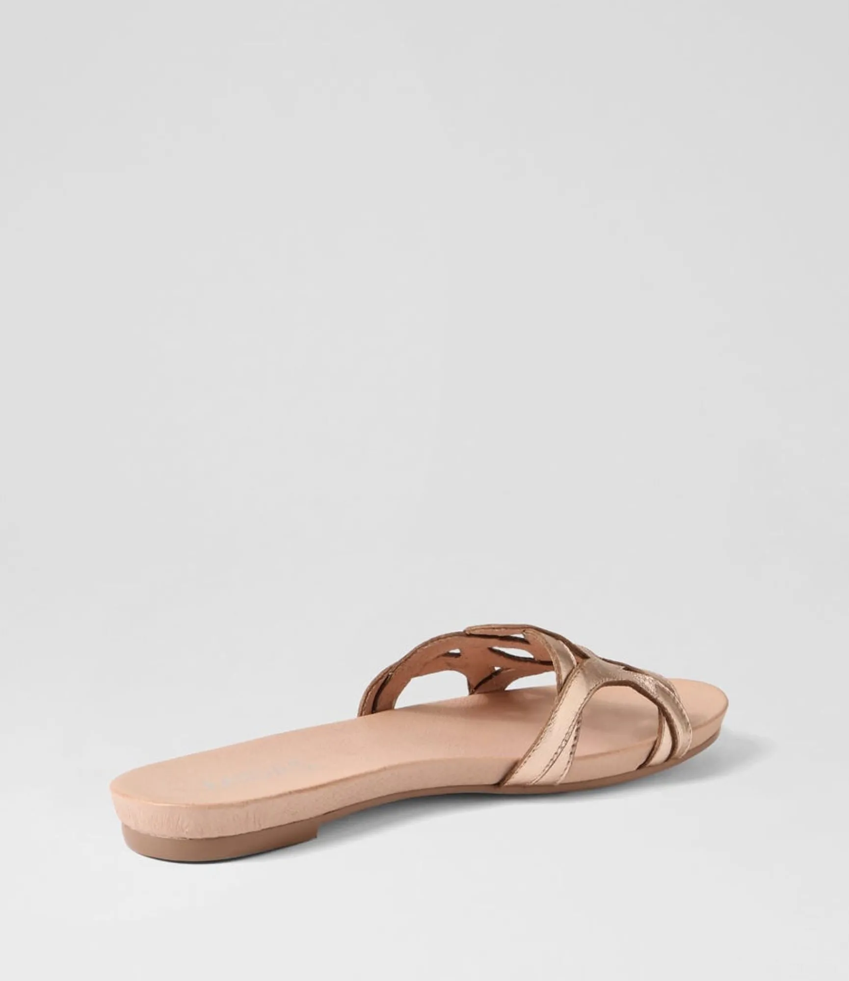Best Sale Midas Shoes Jollys Pale Rose Gold Leather Slides