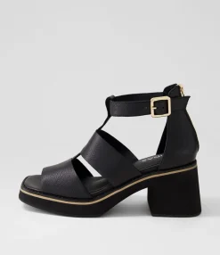 Shop Midas Shoes Jonson Black Leather Sandals