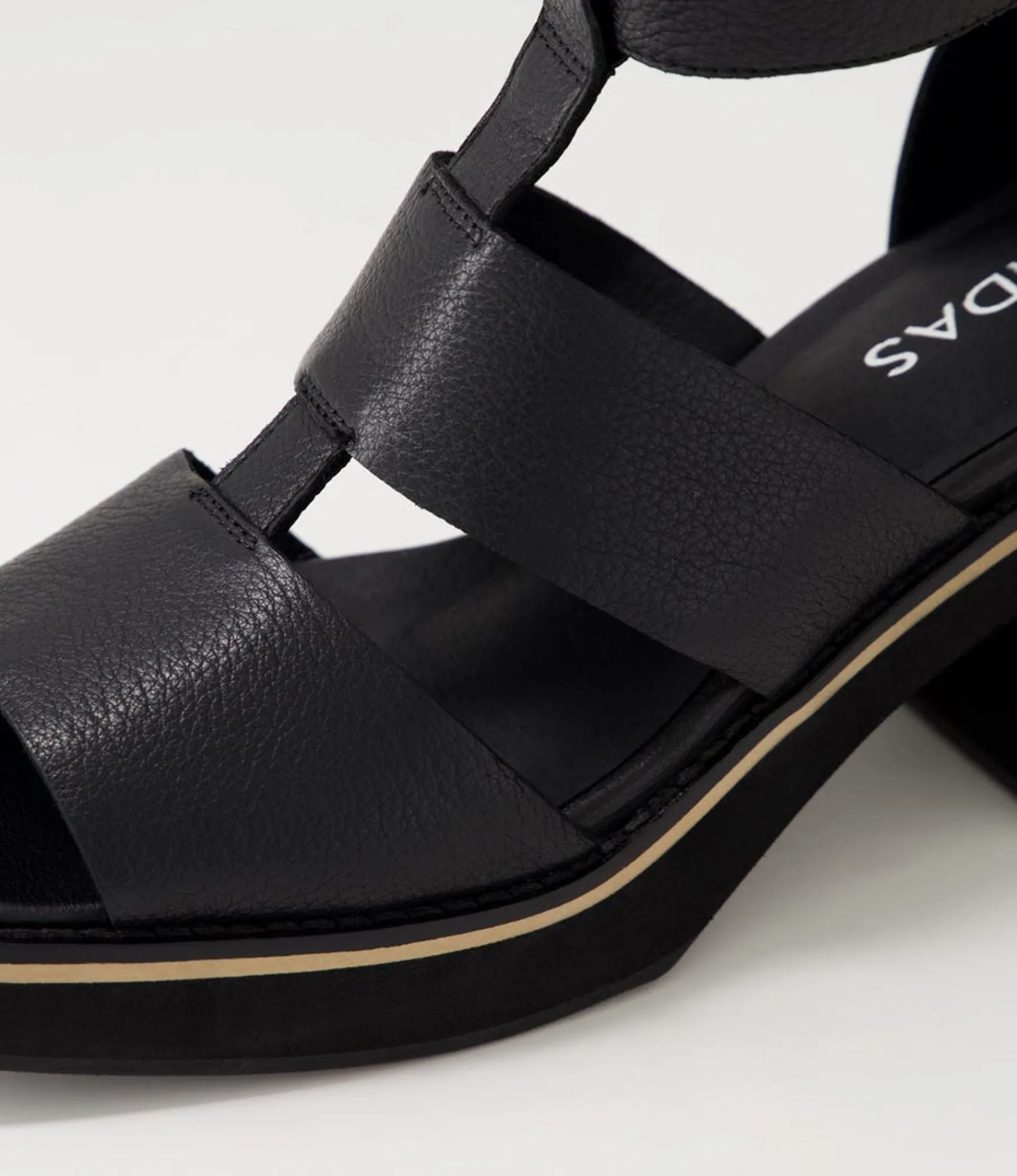 Shop Midas Shoes Jonson Black Leather Sandals