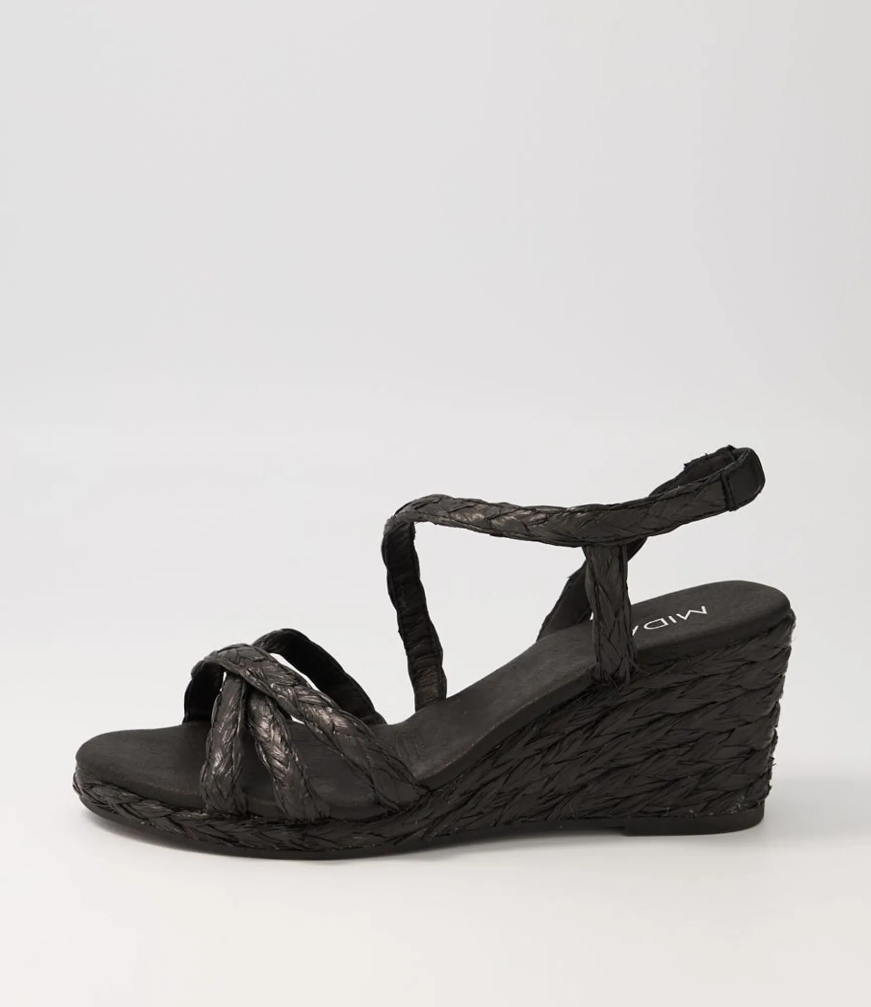 New Midas Shoes Jordie Black Woven Espadrilles