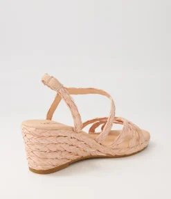 Cheap Midas Shoes Jordie Blush Woven Espadrilles