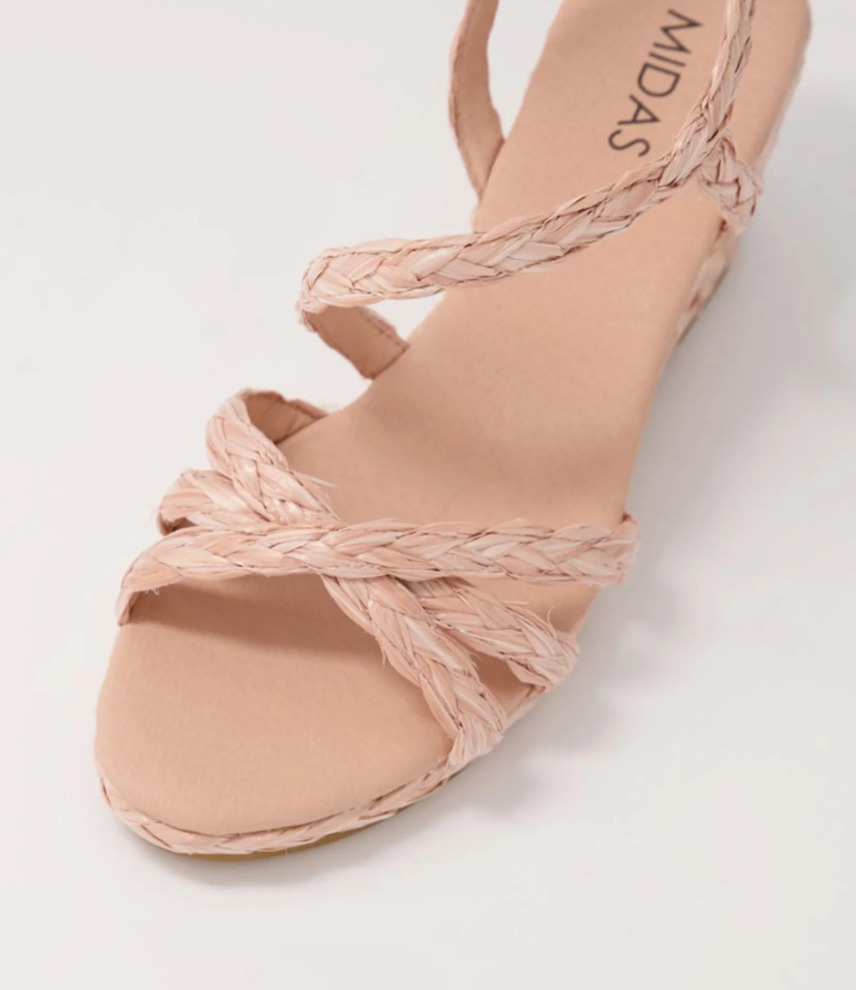 Cheap Midas Shoes Jordie Blush Woven Espadrilles