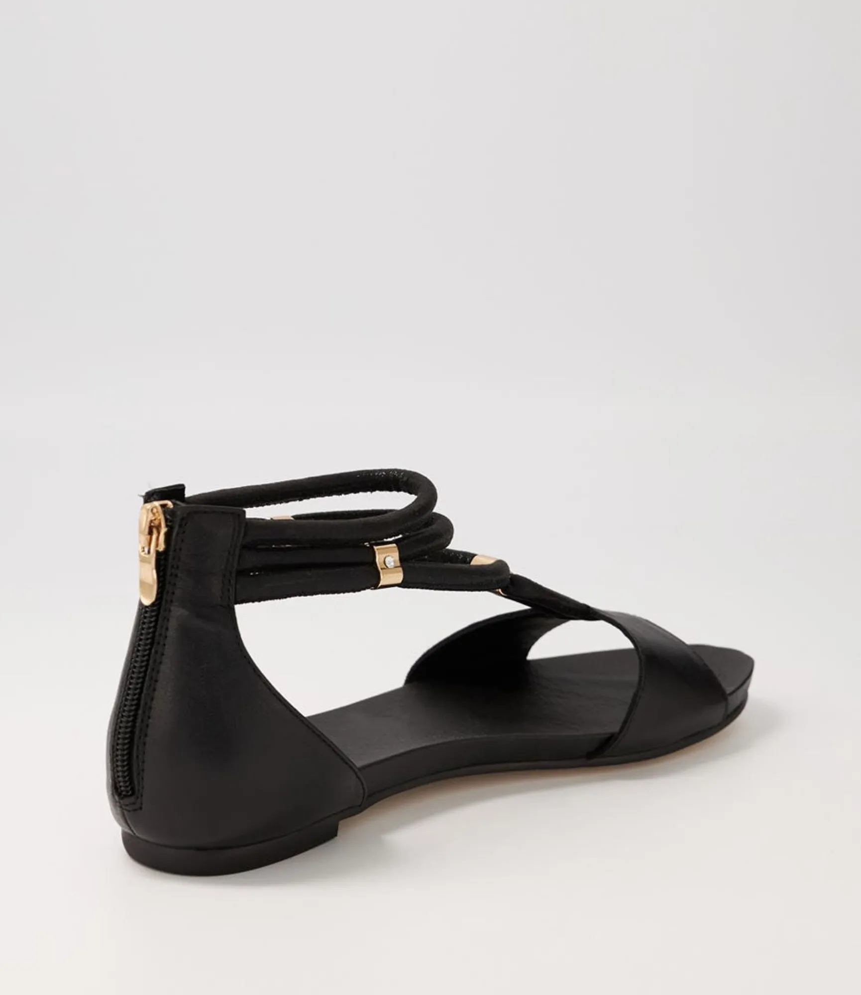 Sale Midas Shoes Juno Black Leather Sandals