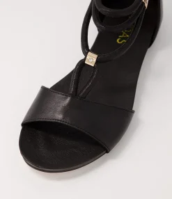 Sale Midas Shoes Juno Black Leather Sandals
