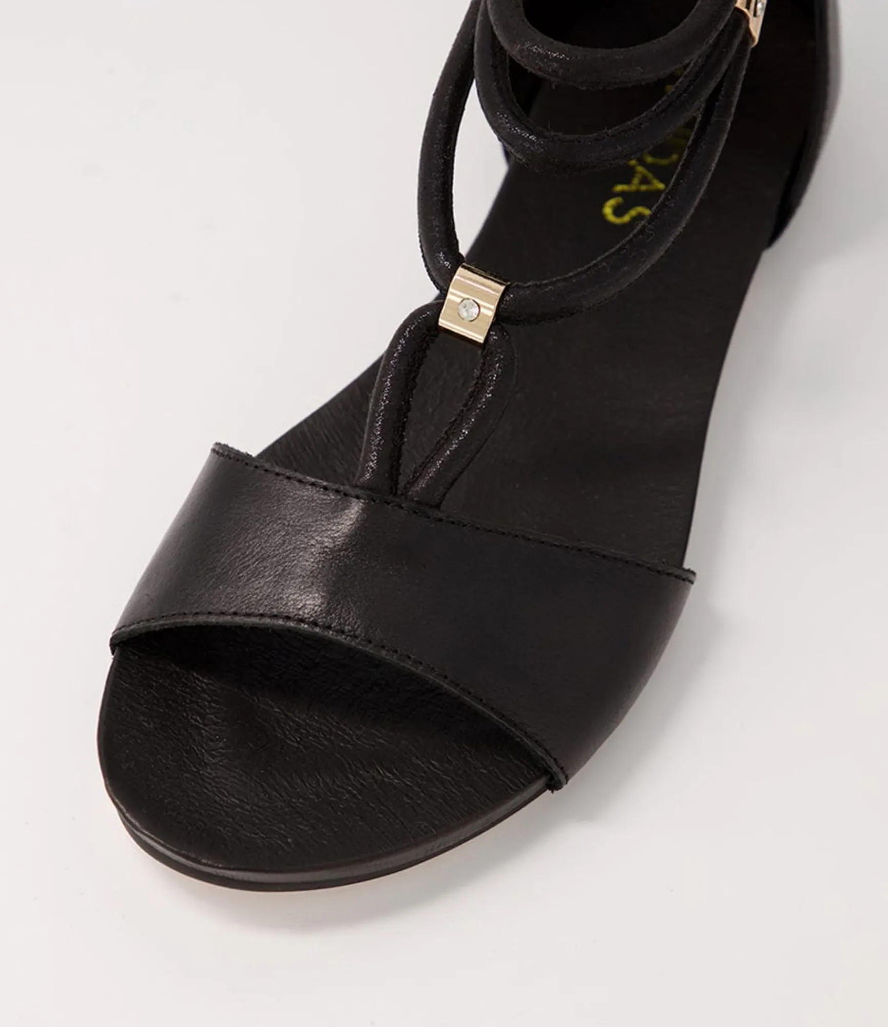 Sale Midas Shoes Juno Black Leather Sandals