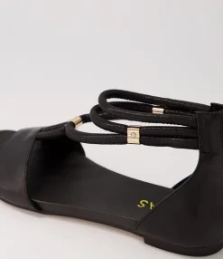 Sale Midas Shoes Juno Black Leather Sandals