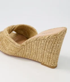 Fashion Midas Shoes Kacha Natural Syn Raffia Slides