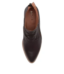 Cheap Midas Shoes Kallopie Choc Leather Ankle Boots