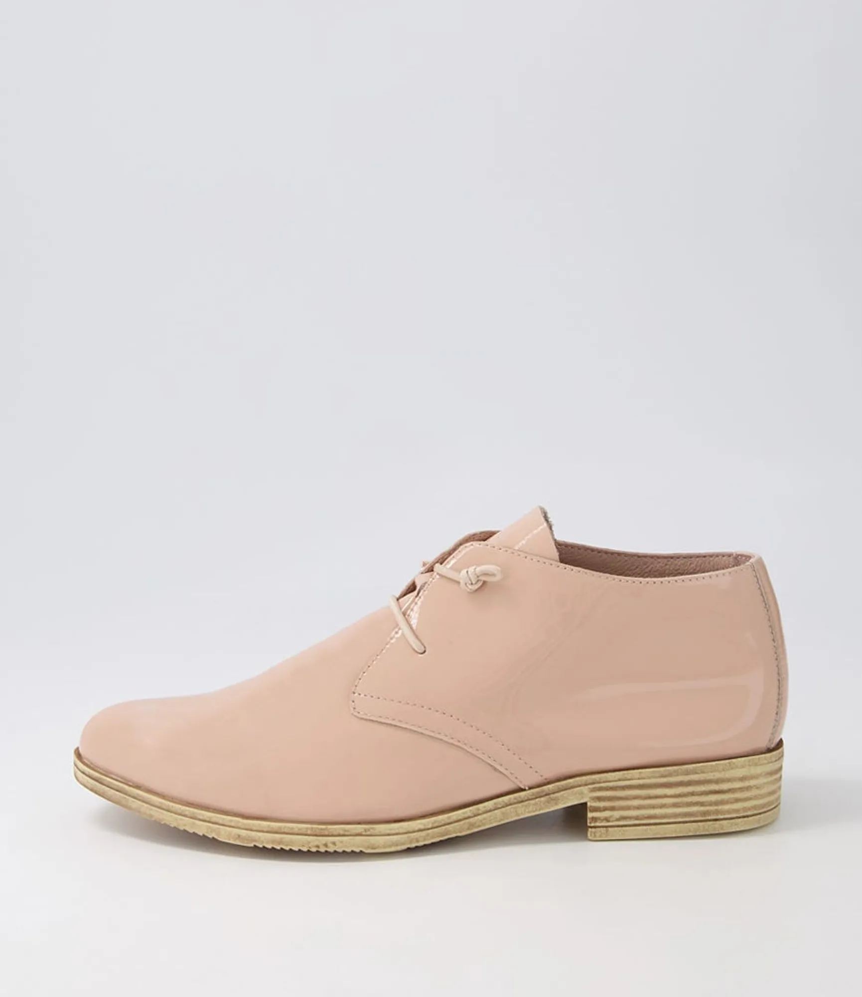 Online Midas Shoes Karah Nude Patent Leather Lace Up Flats