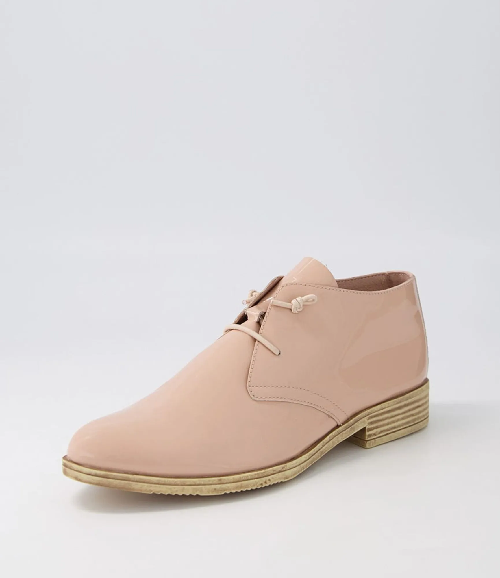 Online Midas Shoes Karah Nude Patent Leather Lace Up Flats