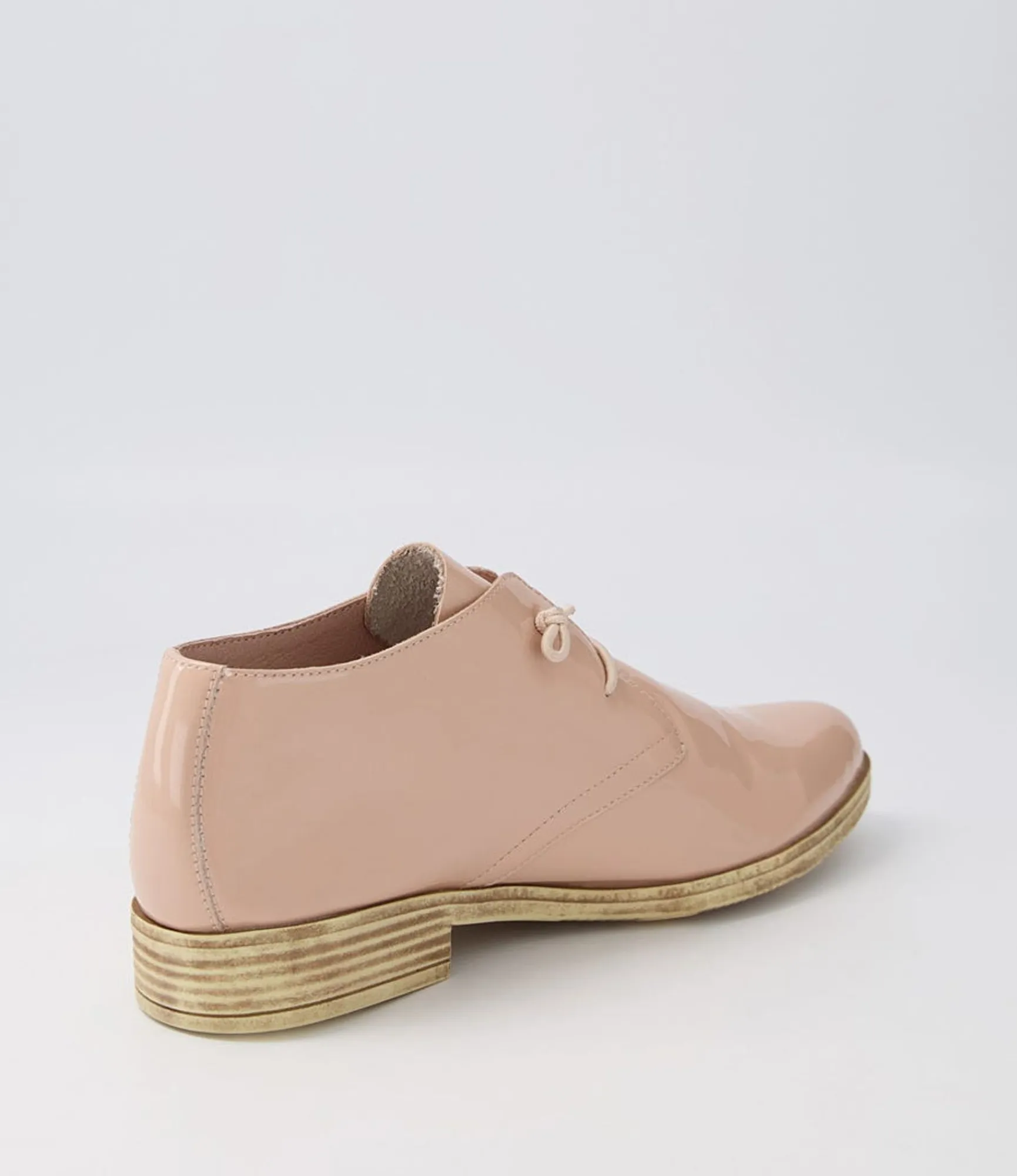 Online Midas Shoes Karah Nude Patent Leather Lace Up Flats