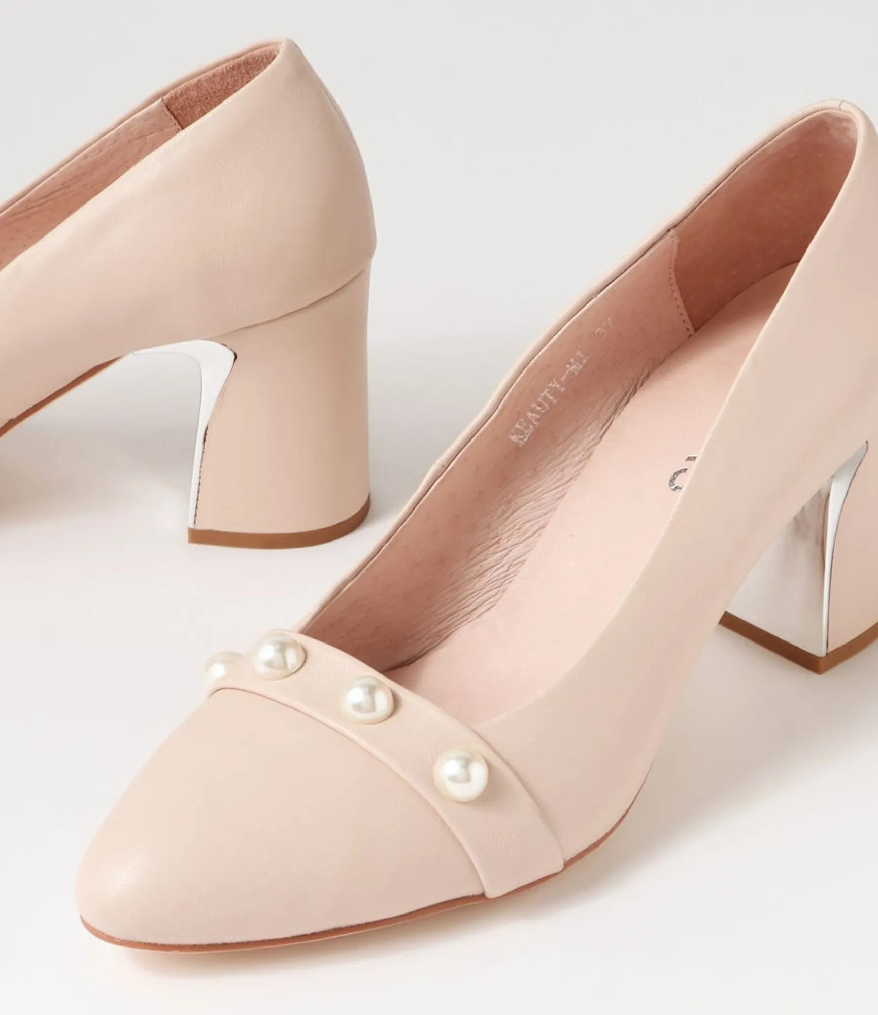 Flash Sale Midas Shoes Keauty Nude Leather Pump Heels