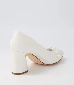 New Midas Shoes Keauty White Leather Heels