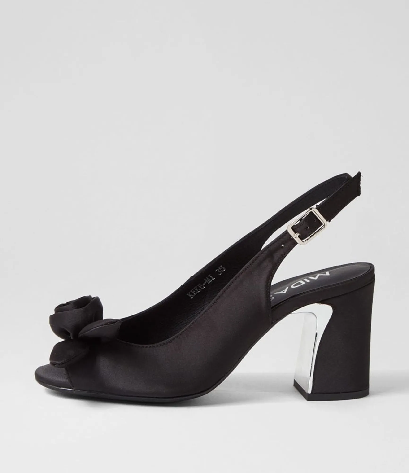 Cheap Midas Shoes Keke Black Satin Sandals