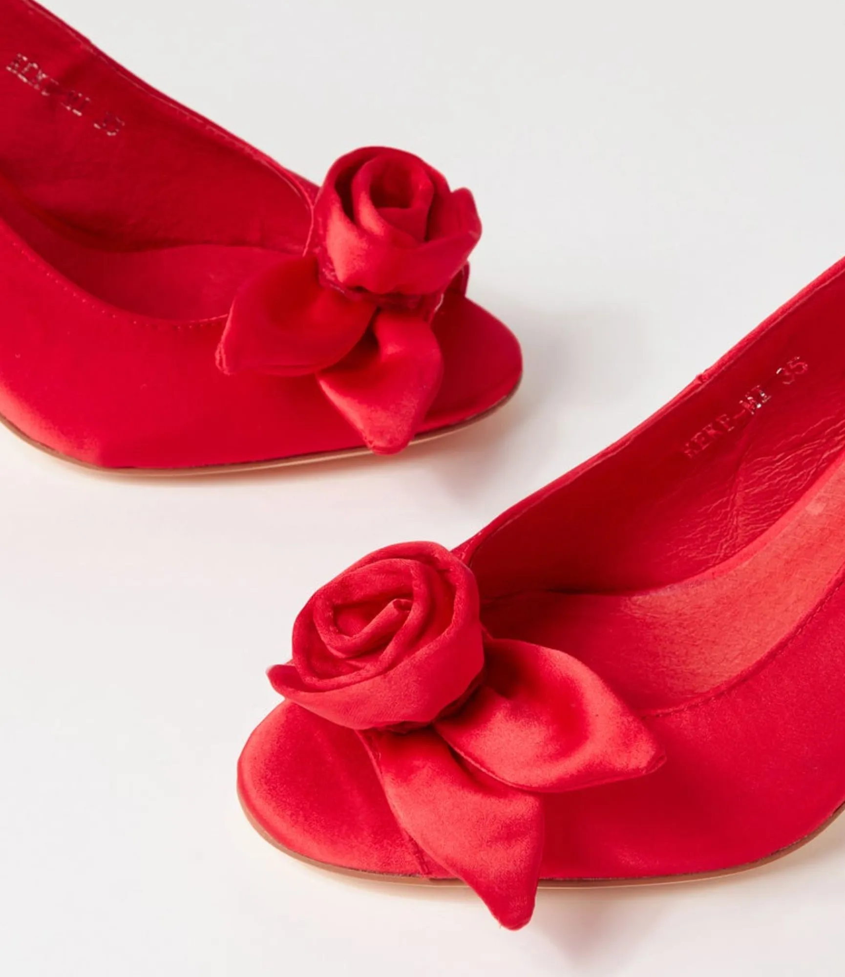 Online Midas Shoes Keke Red Satin Sandals