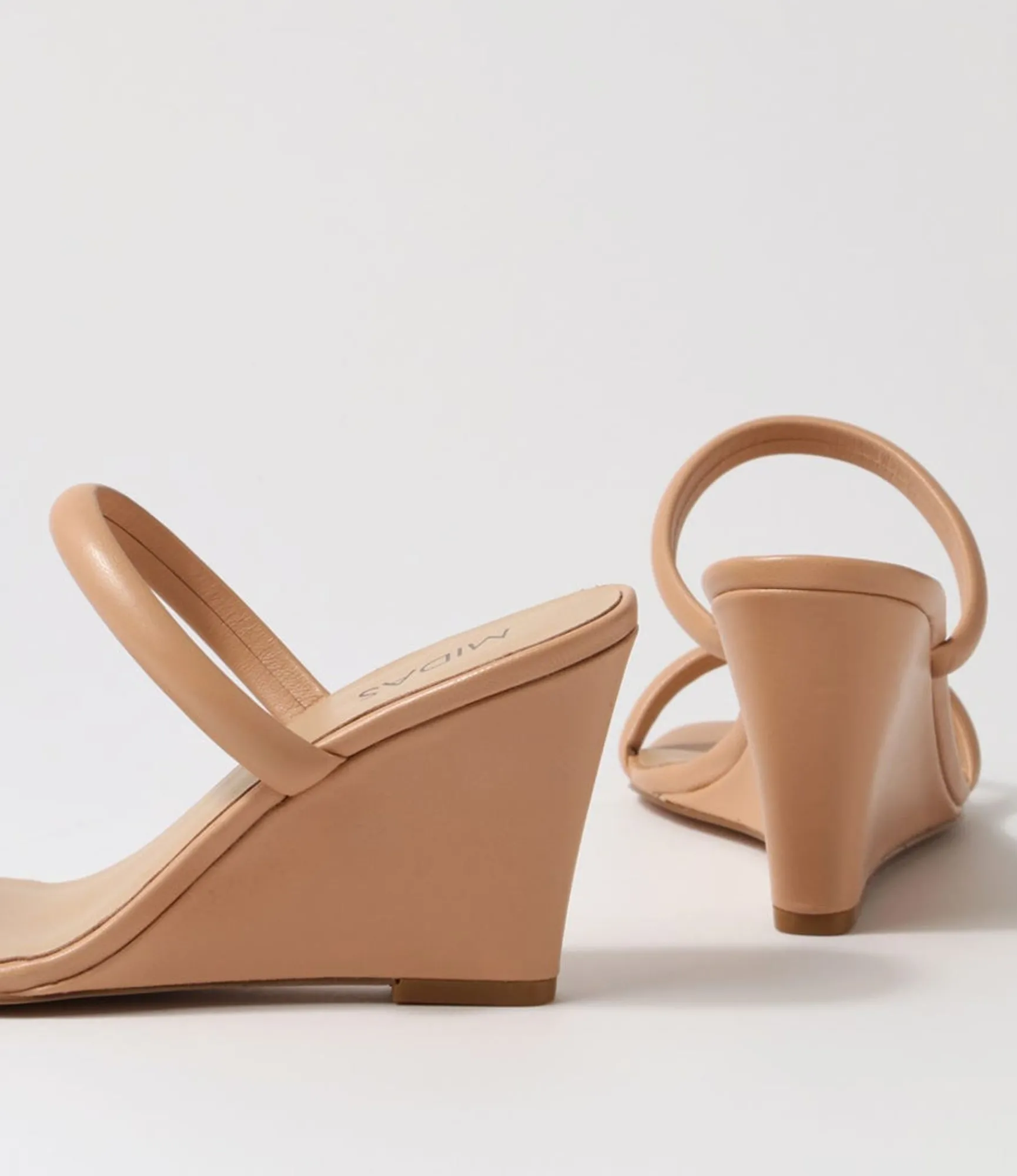 Best Midas Shoes Kimi Nude Leather Slides