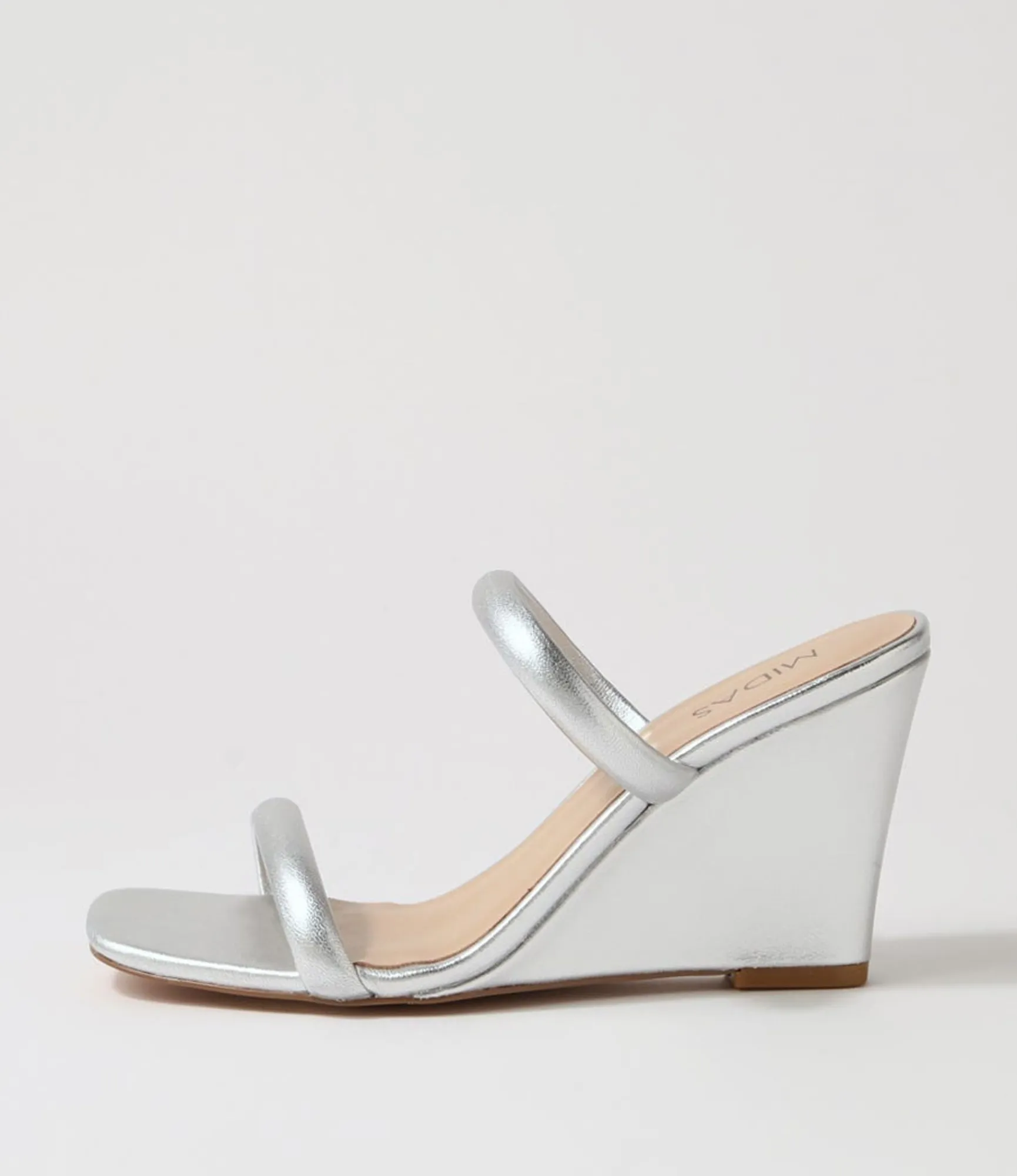 Flash Sale Midas Shoes Kimi Silver Leather Slides