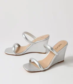 Flash Sale Midas Shoes Kimi Silver Leather Slides
