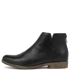 Discount Midas Shoes Kippy Black Leather Ankle Boots