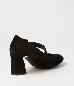 Shop Midas Shoes Kramer Black Suede Mary Jane Heels