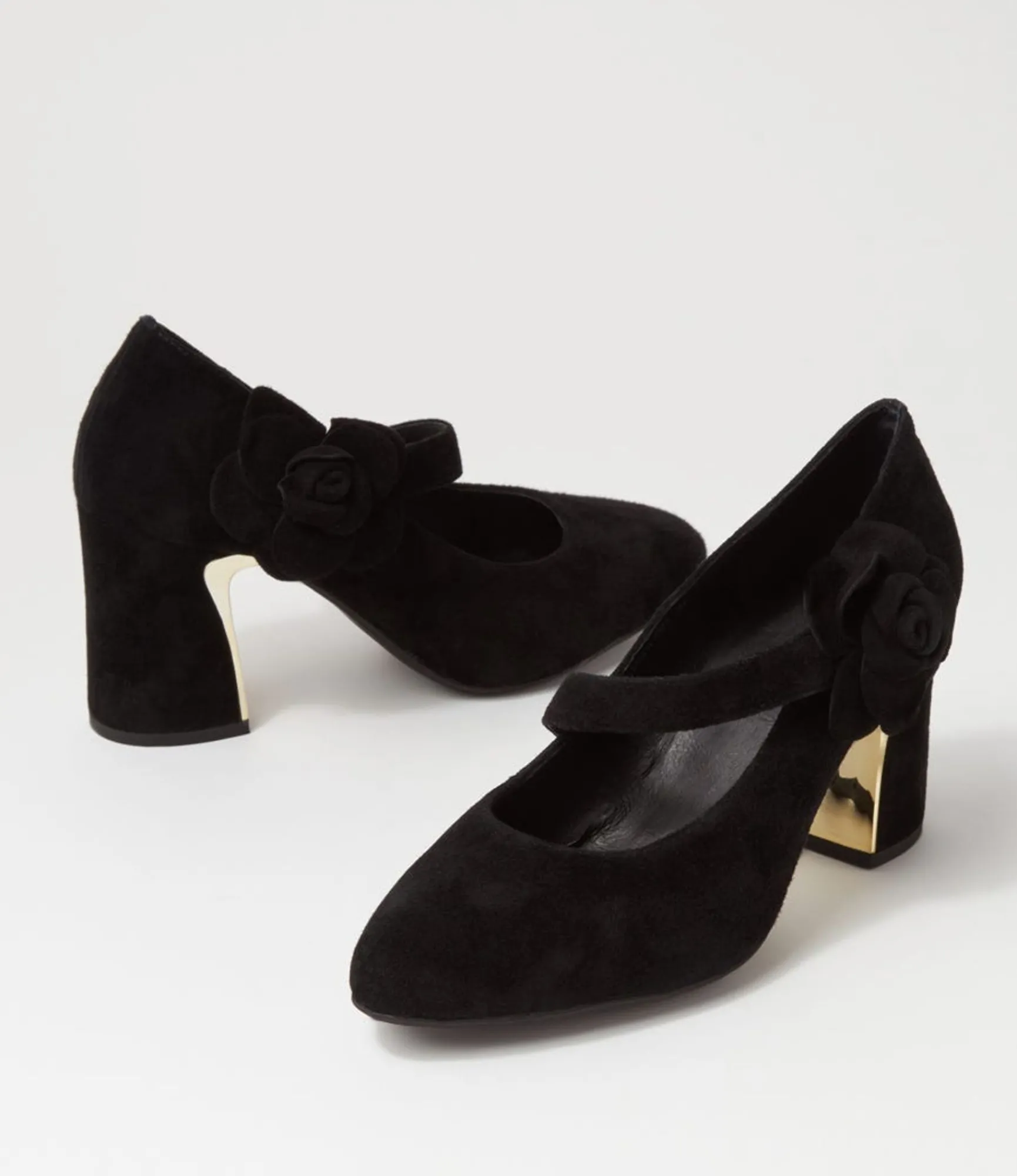 Shop Midas Shoes Kramer Black Suede Mary Jane Heels