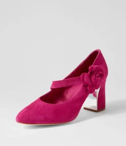 Store Midas Shoes Kramer Fuchsia Suede Mary Jane Heels