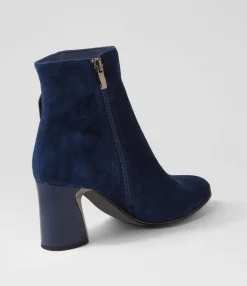 Clearance Midas Shoes Krysha Navy Suede Patent Ankle Boots
